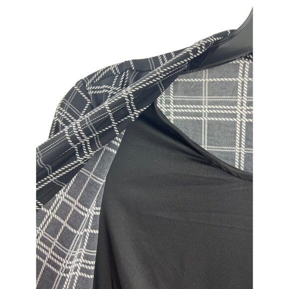 NWT Ava & Grace Women's Black Plaid 3/4 Sleeve Layered Top Blouse Size PS - Picture 5 of 11
